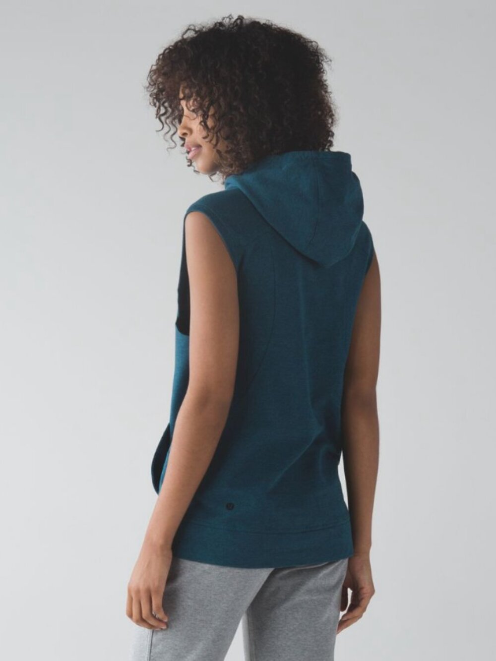 Lululemon Blissed Out Sleeveless Hoodie Heathered Alberta Lake Blue Size 6